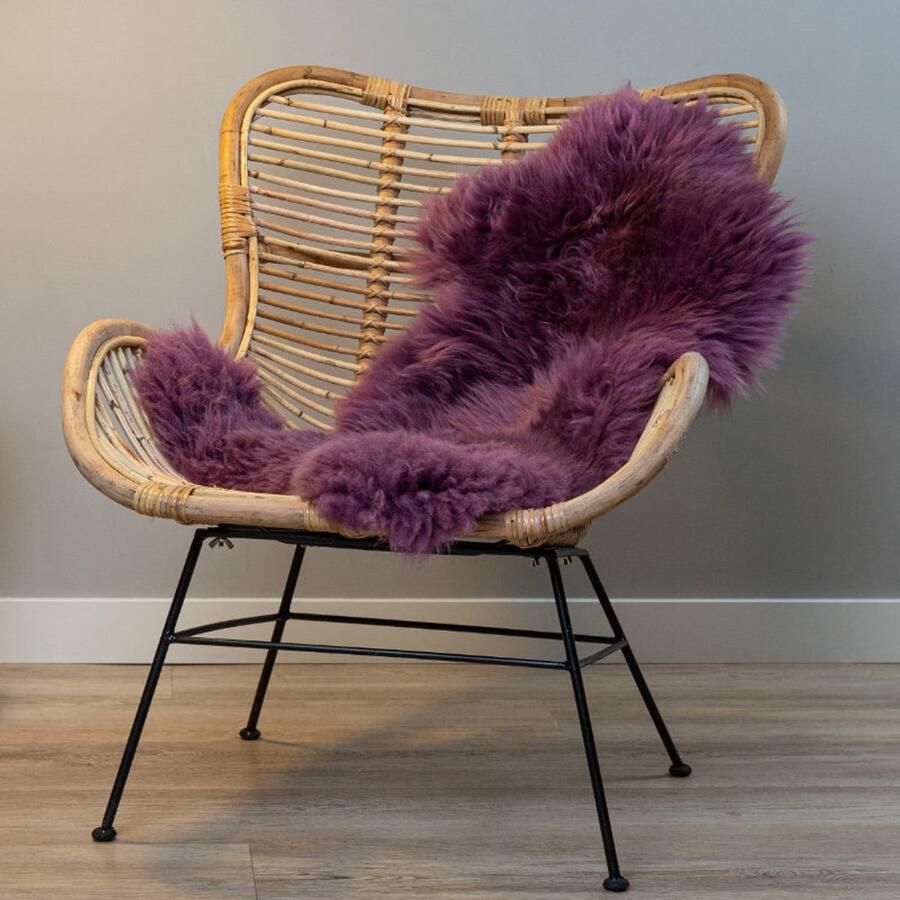 WOOOL Australisch Schapenvacht Paars M (100x60cm) 100% Natuurlijk & Echt Vloerkleed ECO+