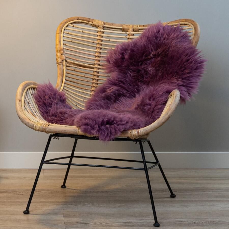 WOOOL Australisch Schapenvacht Paars XL (115x65cm) 100% Natuurlijk & Echt Vloerkleed ECO+