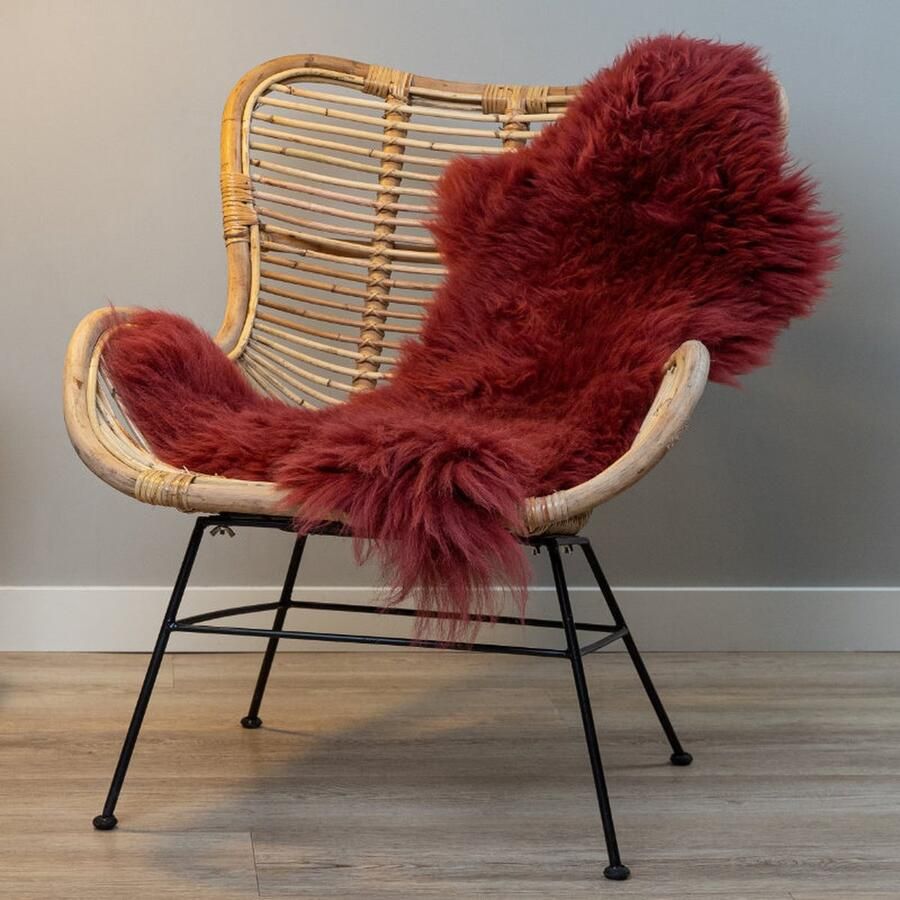 WOOOL Australisch Schapenvacht Rood L (105x60cm) 100% Natuurlijk & Echt Vloerkleed ECO+