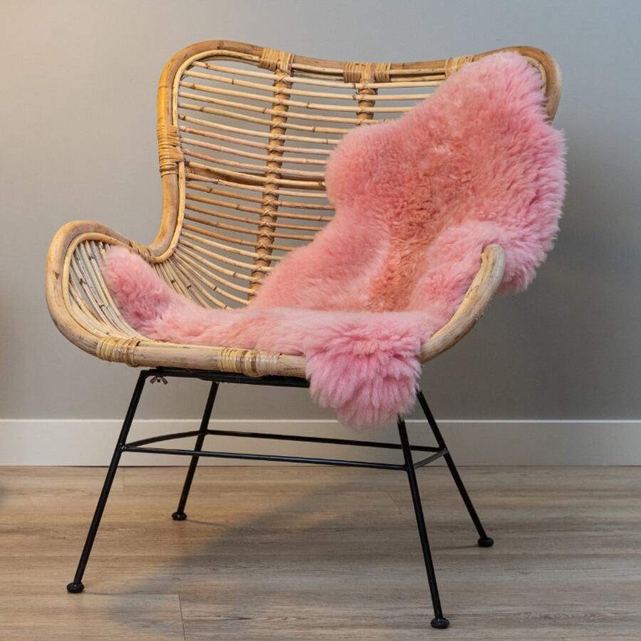 WOOOL Australisch Schapenvacht Roze XL (115x65cm) 100% Natuurlijk & Echt Vloerkleed ECO+