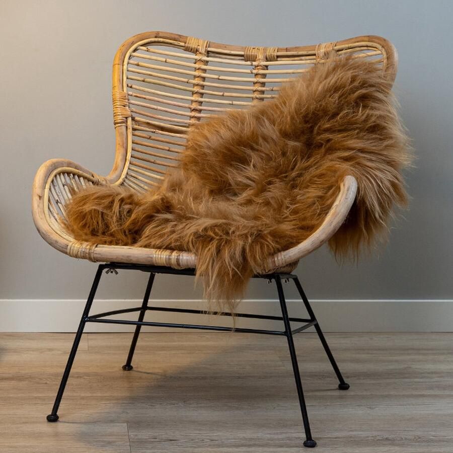 WOOOL IJslandse Schapenvacht Rood Bruin M (100x55cm) 100% Natuurlijk & Echt Vloerkleed ECO+