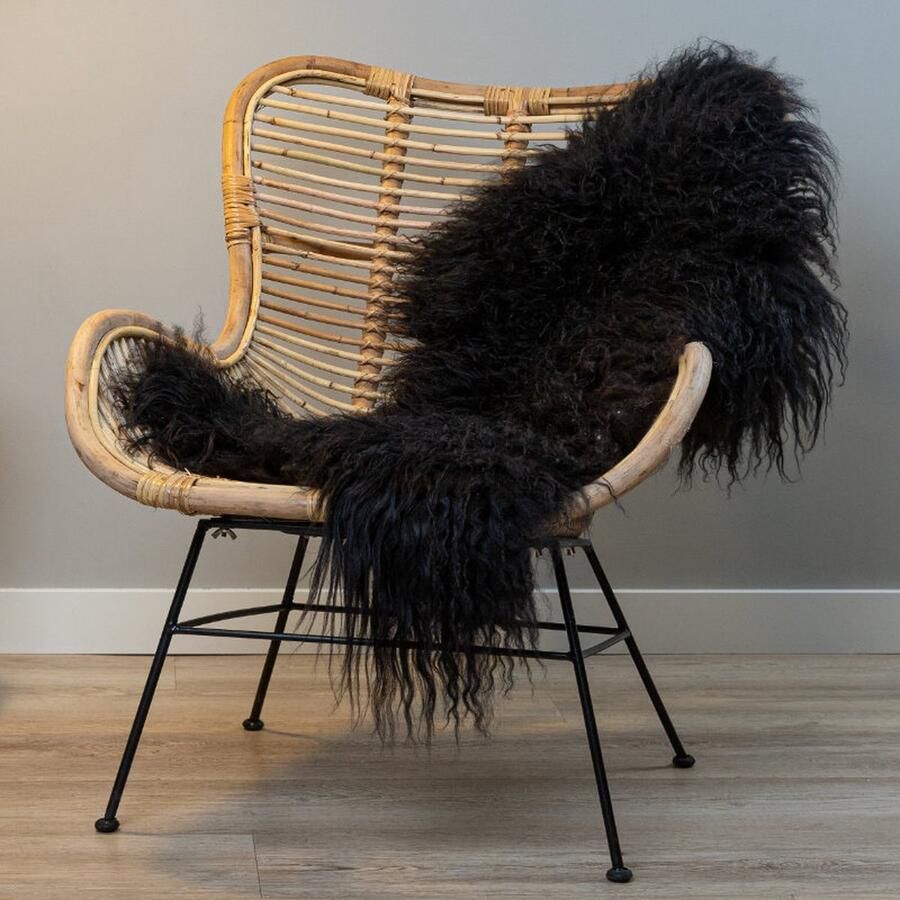WOOOL IJslandse Schapenvacht Zwart CURLY S (90x50cm) 100% Natuurlijk & Echt Vloerkleed ECO+ - Foto 2