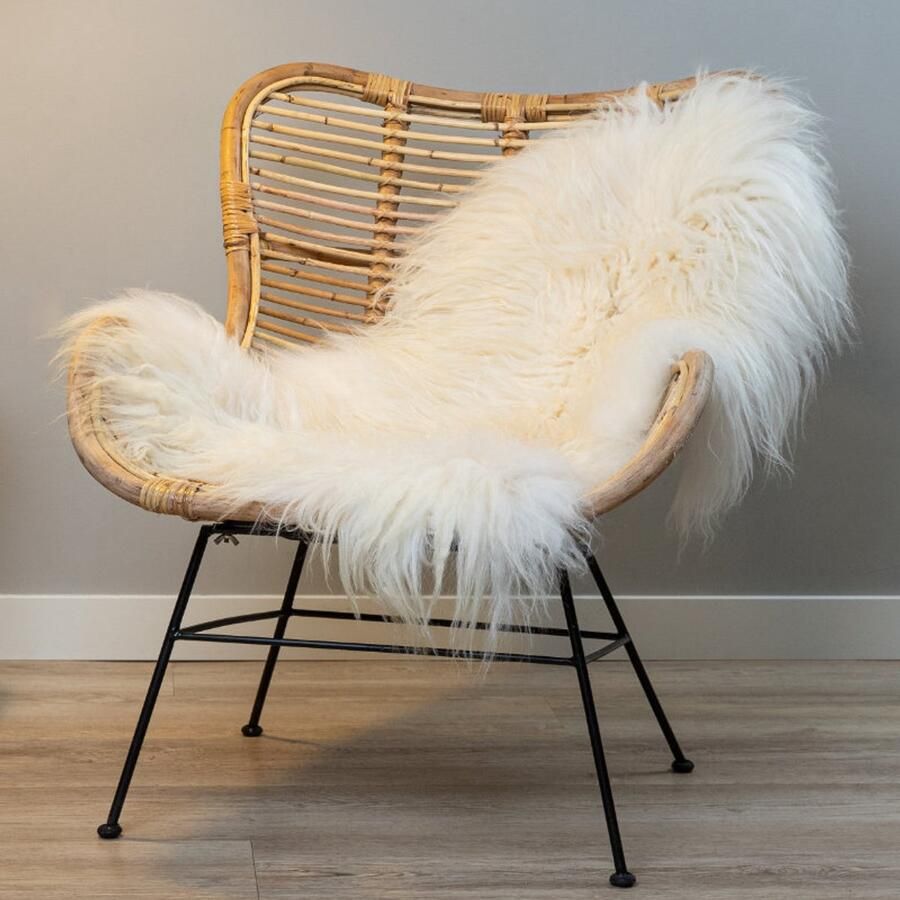 WOOOL Classic Schapenvacht Wit XL (115x65cm) 100% Natuurlijk & Echt Vloerkleed ECO+