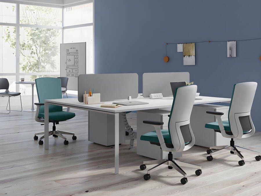 Workēa Bureaustoel Stof Blauw HUMIA L 67 cm x H 99 cm x D 59 cm