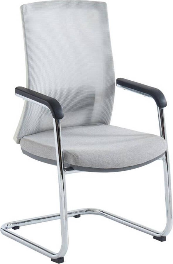 Workēa Bureaustoel Stof en verchroomd metaal Grijs RULIO L 58 cm x H 102 cm x D 51.5 cm