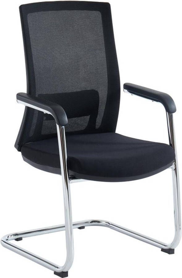 Workēa Bureaustoel Stof en verchroomd metaal Zwart RULIO L 58 cm x H 102 cm x D 51.5 cm