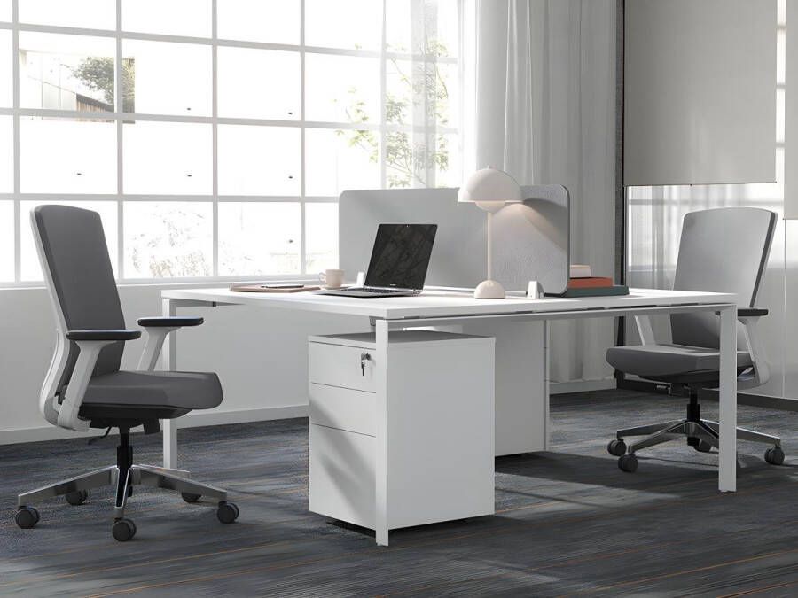 Workēa Bureaustoel Stof Grijs HUMIA L 67 cm x H 99 cm x D 59 cm