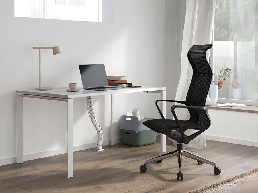 Workēa Professionele bureaustoel Stof Zwart LADEFENSE L 58.5 cm x H 119 cm x D 53 cm - Foto 2