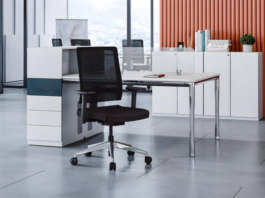 Workēa Professionele bureaustoel Stof Zwart MIDTOWN L 63 cm x H 100 cm x D 58 cm