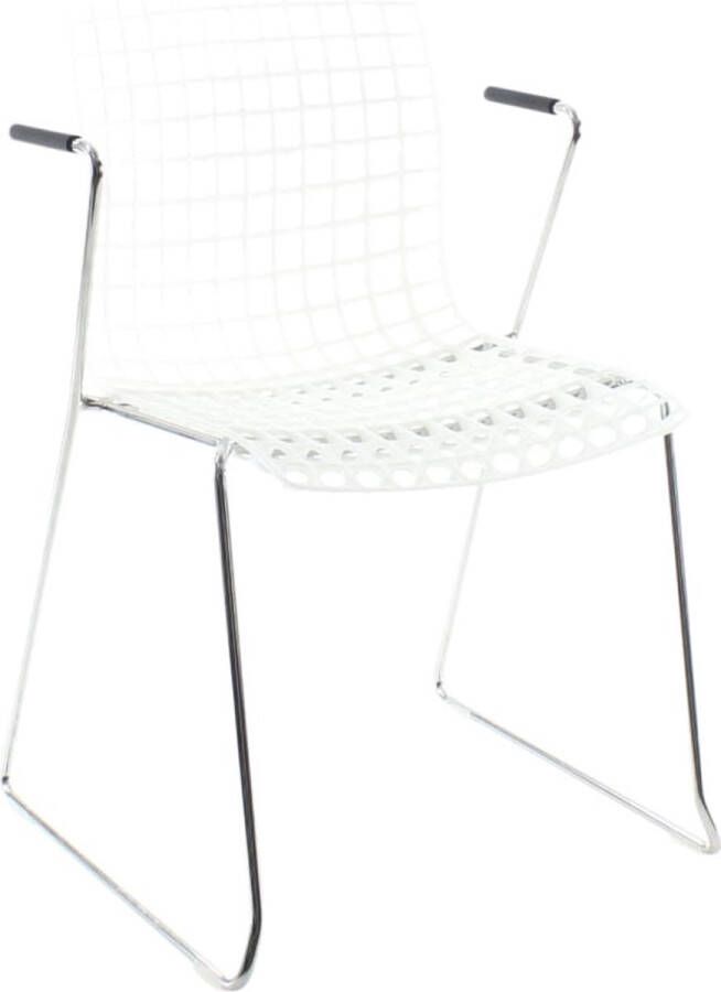 Workliving Moiré Vergaderstoel Eetkamerstoel Kunststof Design Zonder armleuning Oranje