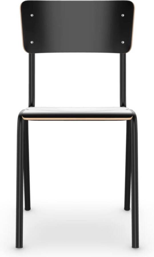 Workliving School Eetkamerstoel Houten Design Zwart