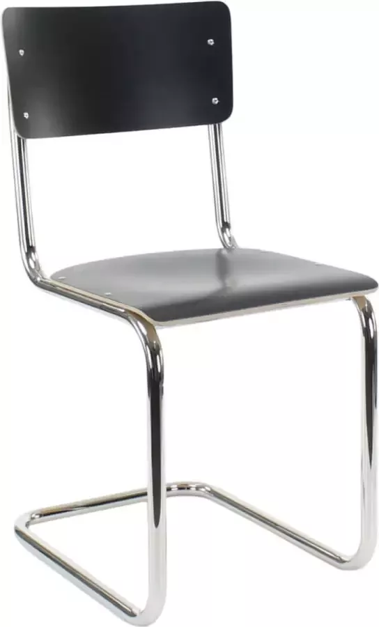 Workliving School Slede Frame Eetkamerstoel zonder armleuningen Zwart