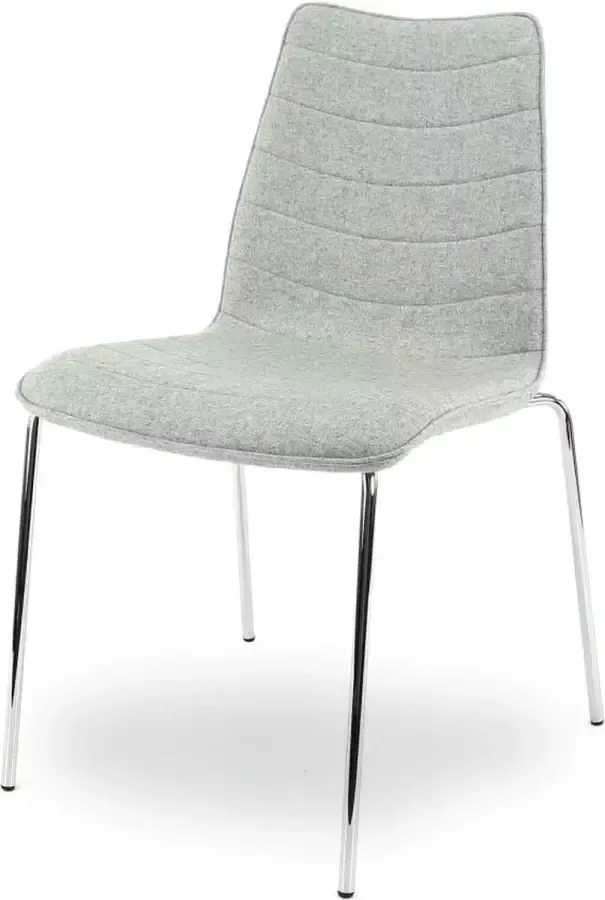 Workliving Verona Eetkamerstoel Vergaderstoel Lichtgrijs Wolvilt Chroom onderstel