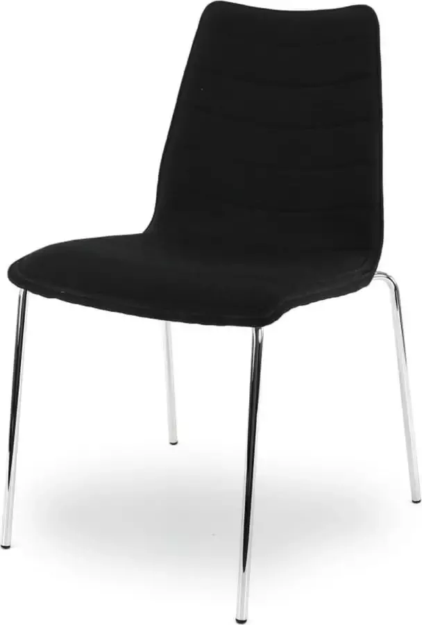 Workliving Verona Eetkamerstoel Vergaderstoel Zwart Mirage Chroom onderstel