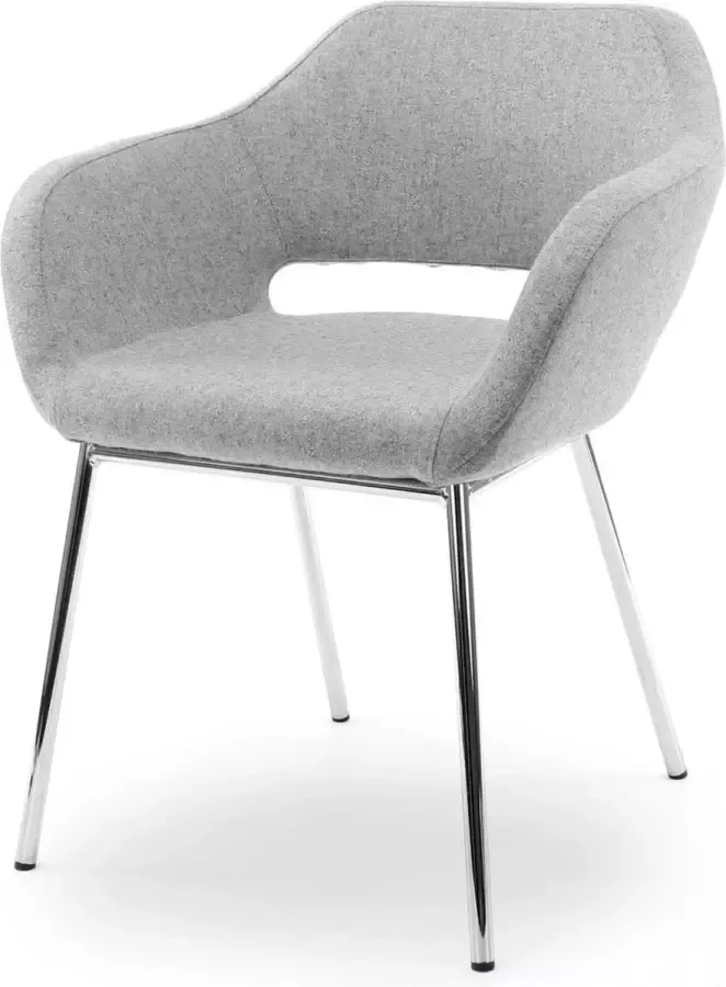 Workliving Vergaderstoel Milaan Fenice wolvilt Lichtgrijs