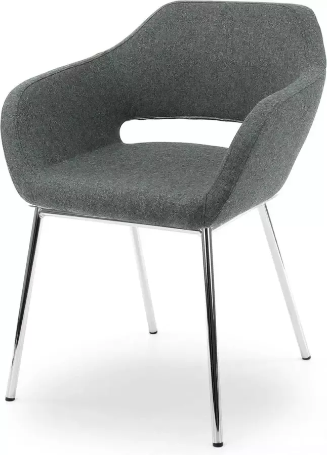 Workliving Vergaderstoel Milaan Fenice wolvilt Middengrijs