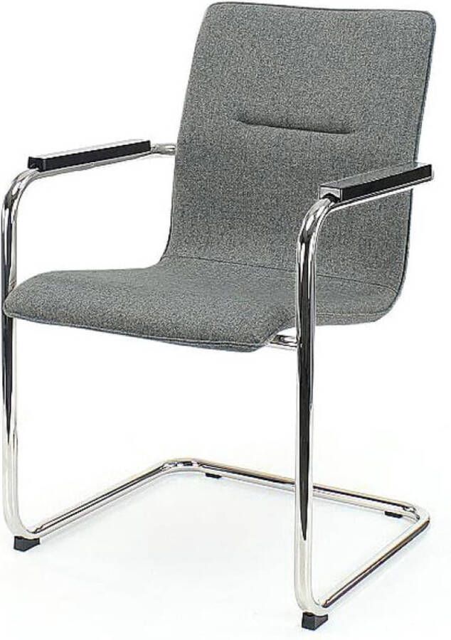 Workliving Vergaderstoel X6 Comfort Slede Wolvilt Middengrijs