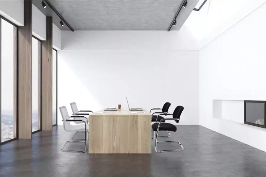 Workliving Vergaderstoel X6 Comfort Slede Wolvilt Middengrijs - Foto 2