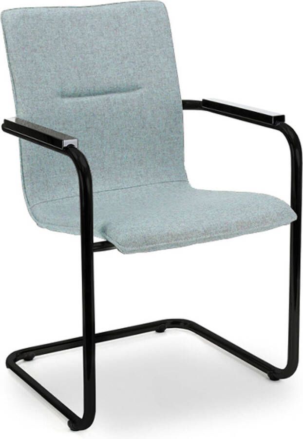 Workliving Vergaderstoel X6 Sledeframe Wolvilt Fenice 351 zachtblauw frame zwart