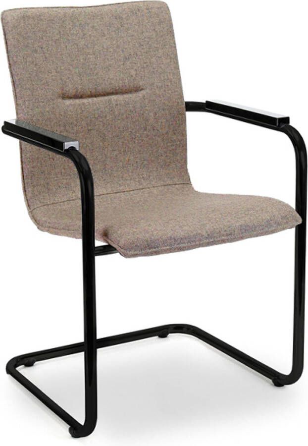 Workliving Vergaderstoel X6 Sledeframe Wolvilt Fenice 511 lichtbruin frame zwart