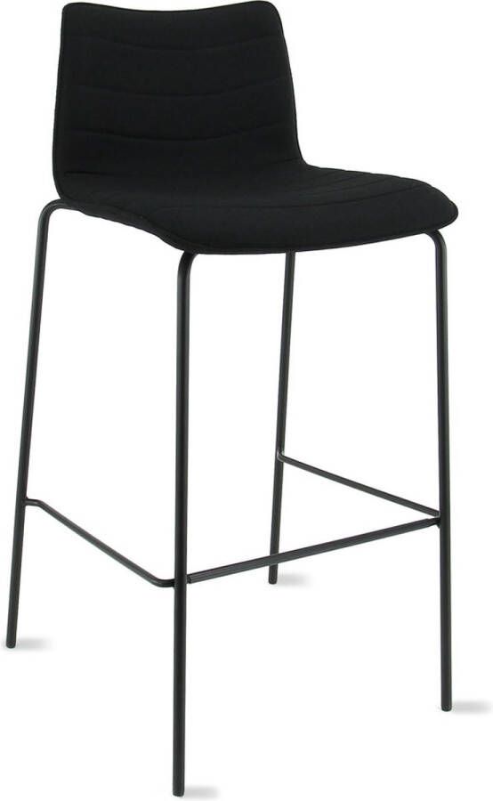 Workliving Verona Barkruk 75 cm stof Mirage zwart frame zwart