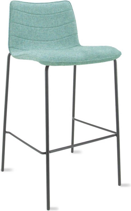 Workliving Verona Barkruk 75 cm Wolvilt Fenice 455 zachtgroen frame zwart