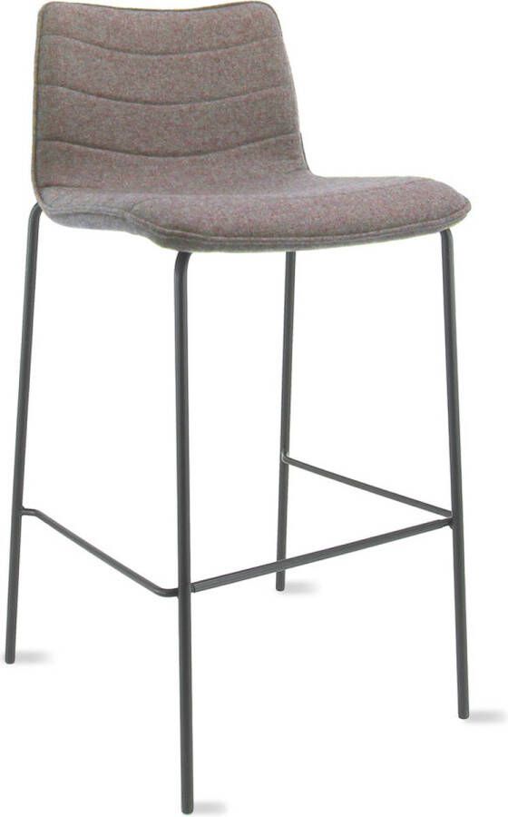 Workliving Verona Barkruk 75 cm Wolvilt Fenice 511 lichtbruin frame zwart