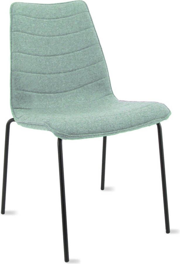 Workliving Verona Eetkamerstoel Vergaderstoel Wolvilt Fenice 455 zachtgroen frame zwart