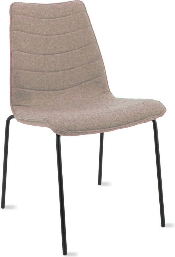 Workliving Verona Eetkamerstoel Vergaderstoel Wolvilt Fenice 511 lichtbruin frame zwart