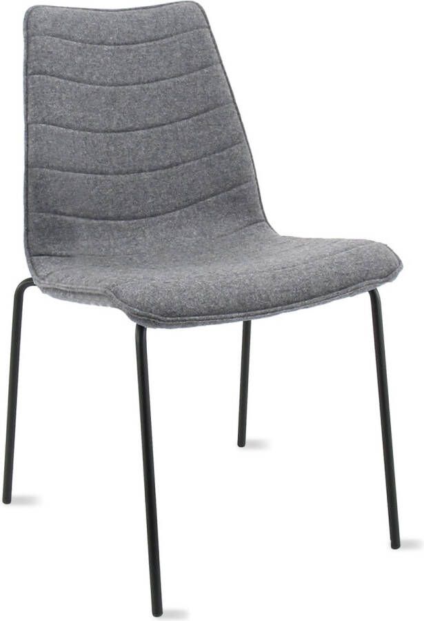 Workliving Verona Eetkamerstoel Vergaderstoel Wolvilt Fenice 602 Middengrijs frame zwart