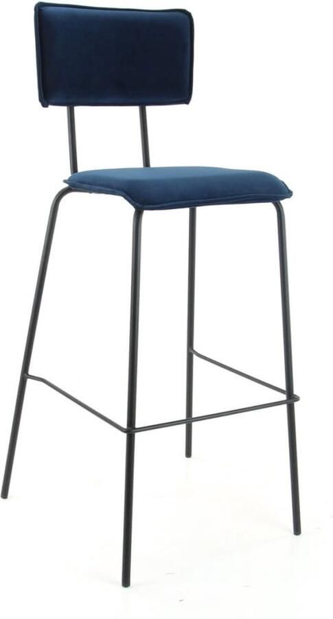 Workliving Barkruk Hoog Bo Velvet Earth Indigo