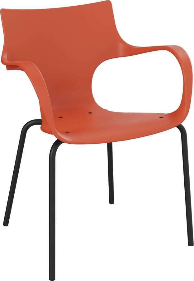 Workliving Jim Stoel Coral Zwart Onderstel