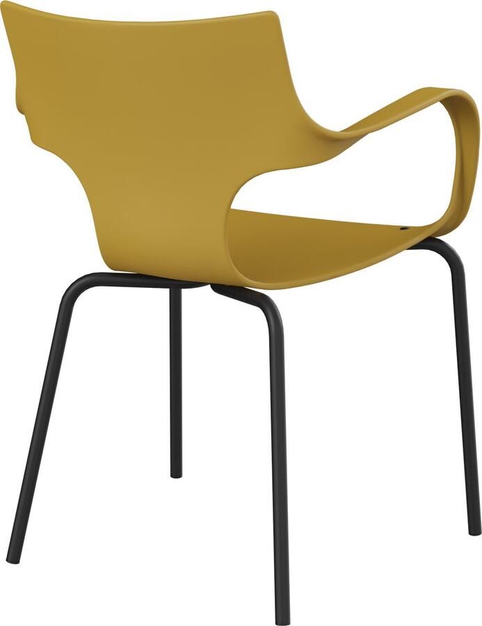 Workliving Jim Stoel Mosterd Zwart Onderstel