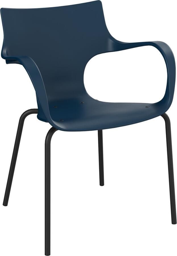 Workliving Jim Stoel Navy Zwart Onderstel