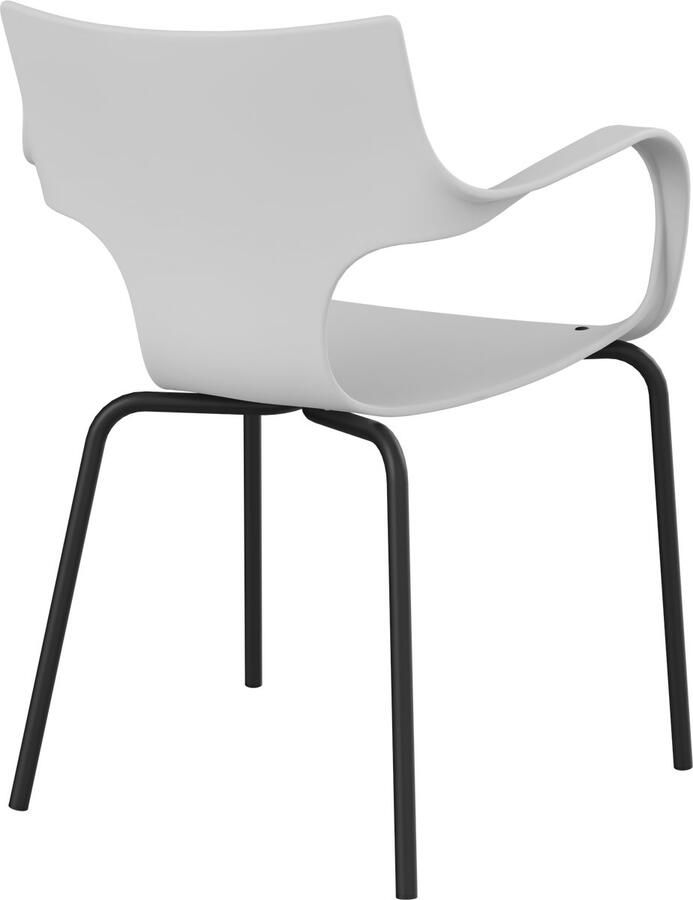 Workliving Jim Stoel Wit Zwart Onderstel