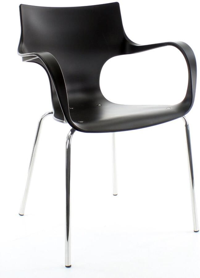 Workliving Jim Stoel Zwart Aluminium Onderstel