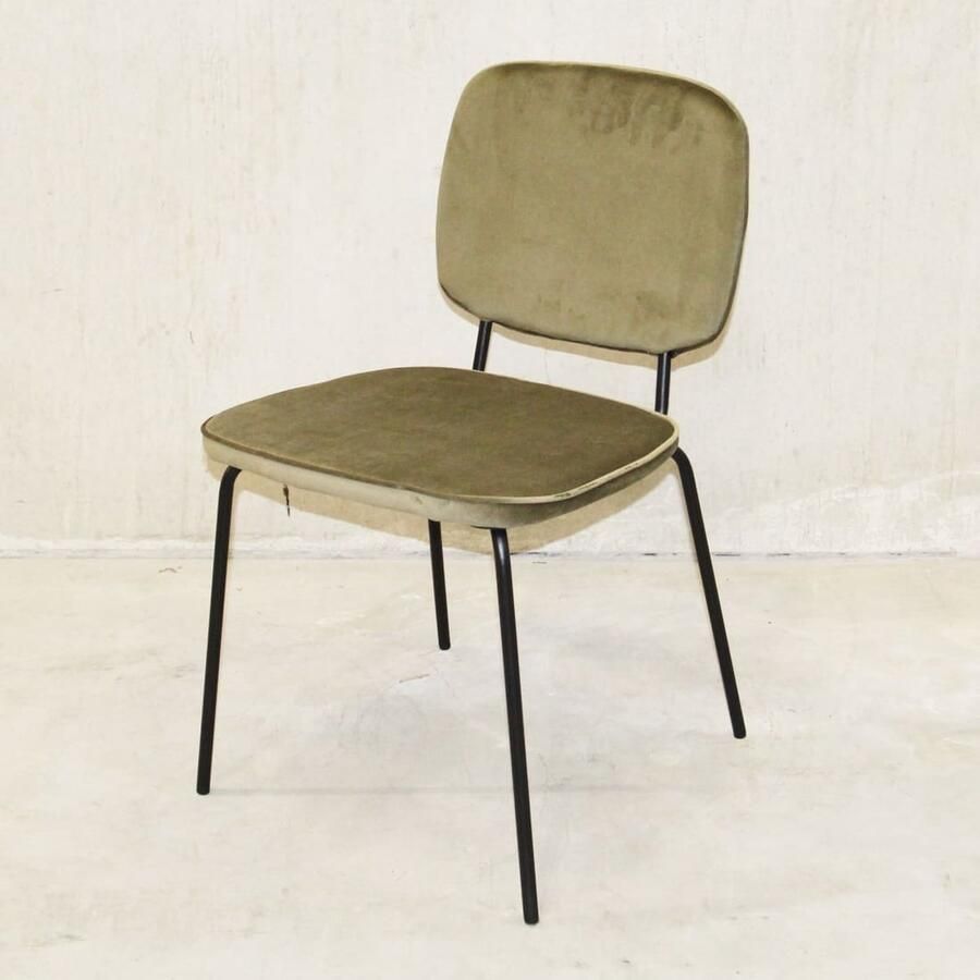 Workliving Sample Sale 173 Vender Velvet Eetkamerstoel Mosgroen