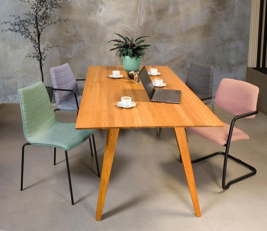 Workliving Vergaderstoel X5 Sledeframe Wolvilt Fenice 152 zachtroze frame zwart - Foto 2