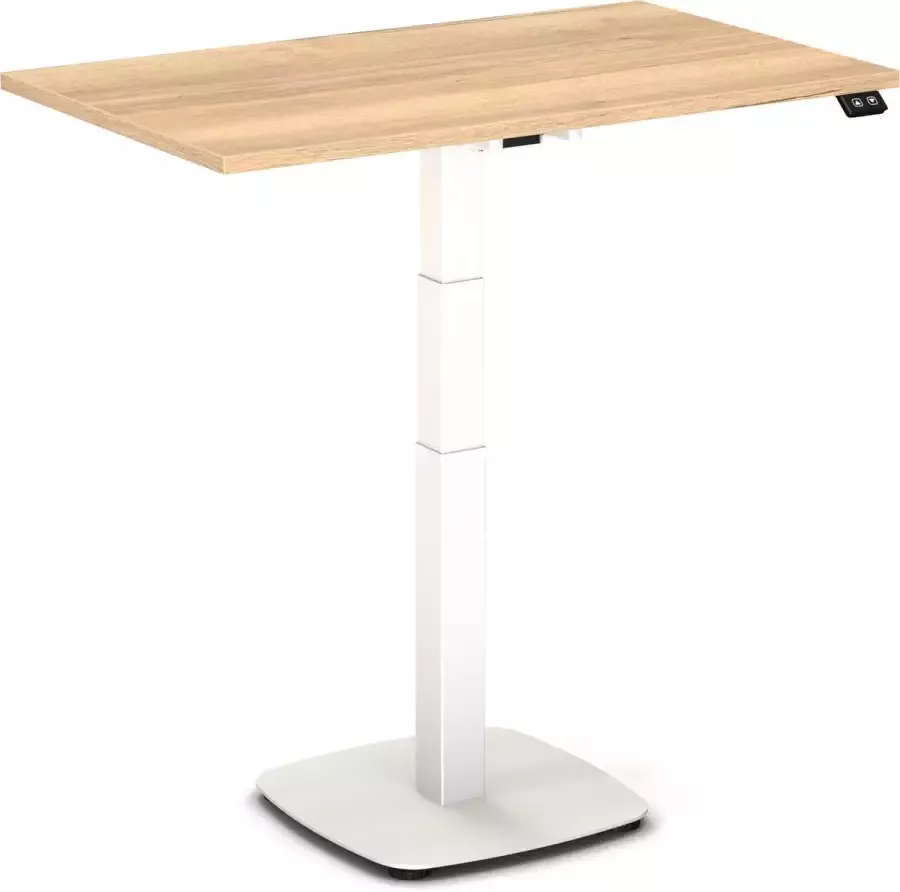 Worktrainer Klein zit-sta bureau TinyDesk 100 x 60 cm natuur eiken bureaublad wit frame