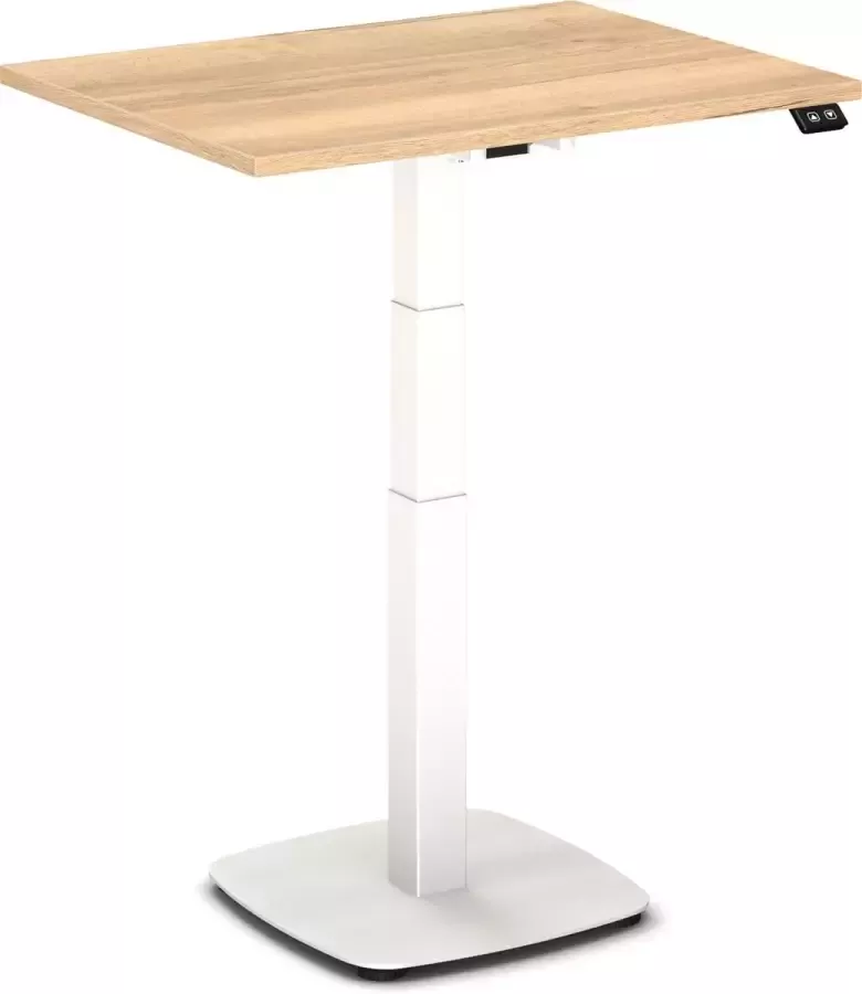 Worktrainer Klein zit-sta bureau TinyDesk 80 x 60 cm natuur eiken bureaublad wit frame