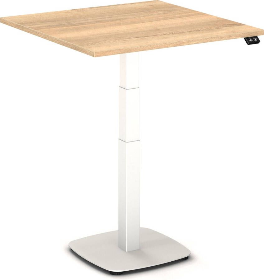 Worktrainer Klein zit-sta bureau TinyDesk 80 x 80 cm natuur eiken bureaublad wit frame