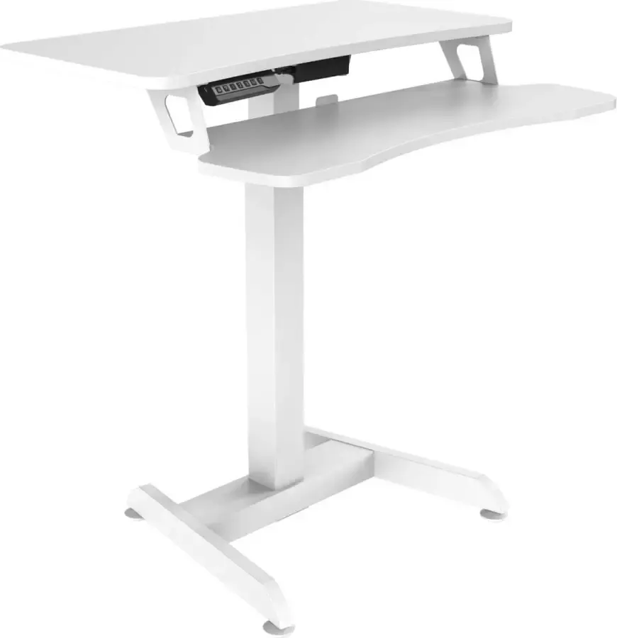 Worktrainer Updesk High Zit Sta Bureau Hoogte 72 122 cm Breedte 80 cm Klein Elektrisch in hoogte verstelbaar Bureau Wit Met Geheugenfunctie