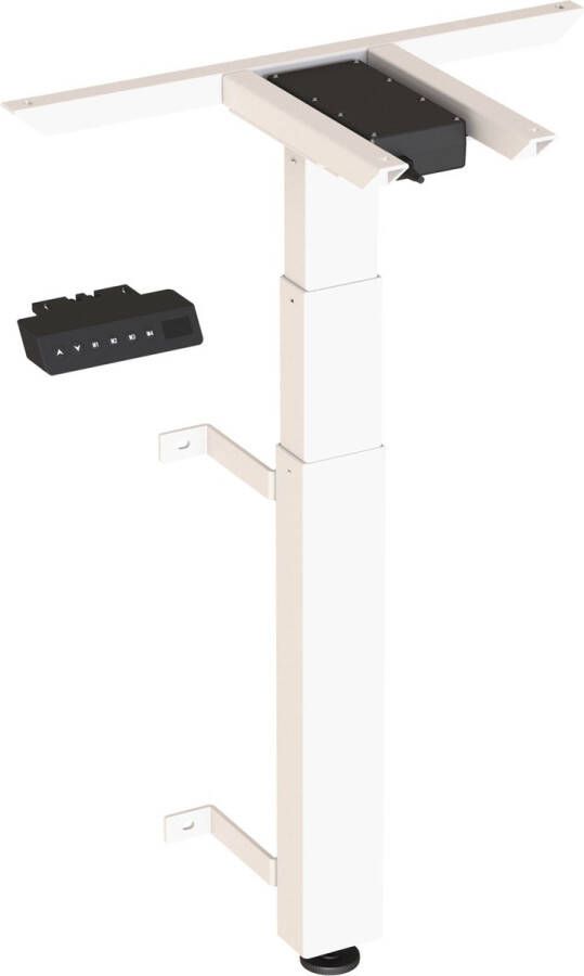 Worktrainer WallDesk Zit Sta Muurtafel Hoogte 59 125 cm Breedte 55 cm Elektrisch Frame In hoogte verstelbaar Bureau Onderstel Wit Met geheugenfunctie