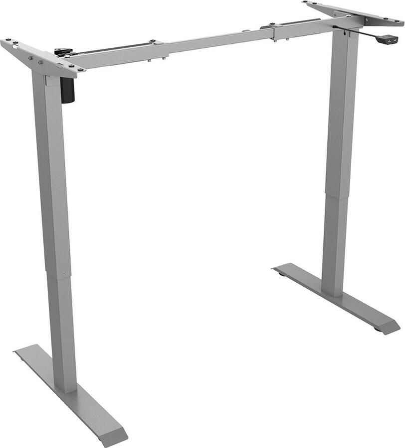 Worktrainer BasicDesk Zit Sta Bureau Hoogte 71 121 cm Breedte 85 129 cm Elektrisch in Hoogte Verstelbaar Bureau Zilver