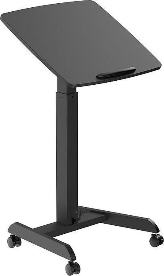 Worktrainer Klein gasveer zit-sta bureau tekentafel lessenaar hoog laag bureau MOBISPOT gasveer bediening op wielen Ideaal voor de thuisplek compact bureau kantoor ZWART