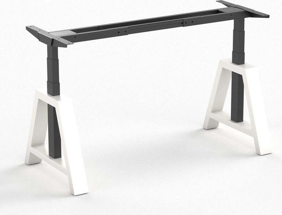 Worktrainer OakDesk Zit Sta Bureau Hoogte 73 5 137 5 cm Breedte 102 170 cm – Wit Wit Memory bediening In Hoogte Verstelbaar Bureau Onderstel Elektrisch Frame