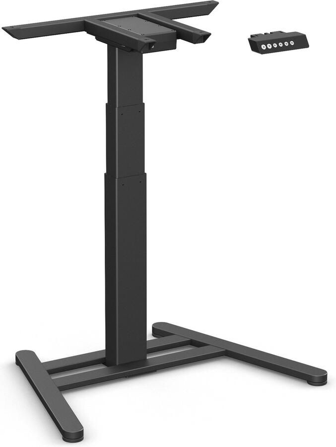 Worktrainer OneLeg Zit Sta Bureau Hoogte 59-125 cm Breedte 75 cm Elektrisch Frame In Hoogte Verstelbaar Bureau Onderstel Zwart Met Geheugenfunctie