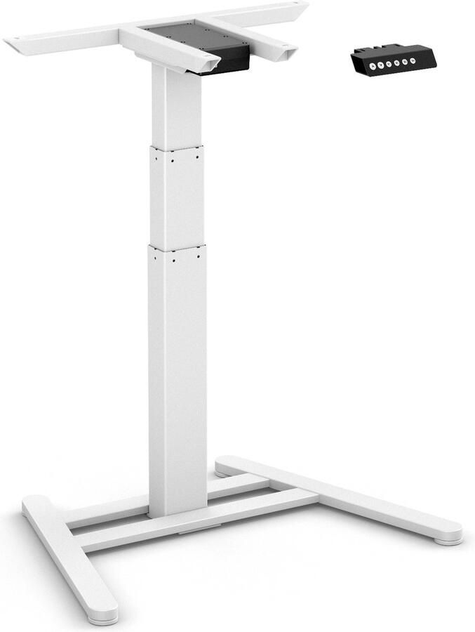 Worktrainer OneLeg Zit Sta Bureau Hoogte 59 125 cm Breedte 75 cm Elektrisch Frame In Hoogte Verstelbaar Bureau Onderstel Wit Met Geheugenfunctie