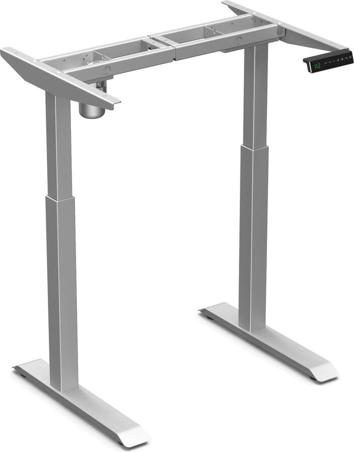 Worktrainer StudyDesk Elektrisch Klein Zit Sta Bureau Frame Hoogte 73 cm 118 cm Breedte 78 cm 105 cm Zilver Memory Bediening In Hoogte Verstelbaar Onderstel