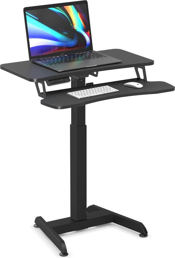 Worktrainer Updesk High Zit Sta Bureau klein Elektrisch in hoogte verstelbaar Bureau Hoogte 72-122 cm Breedte 80 cm Zwart Met Geheugenfunctie NIEUW